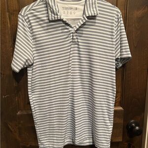 Abercrombie & Fitch Blue and White Polo Shirt